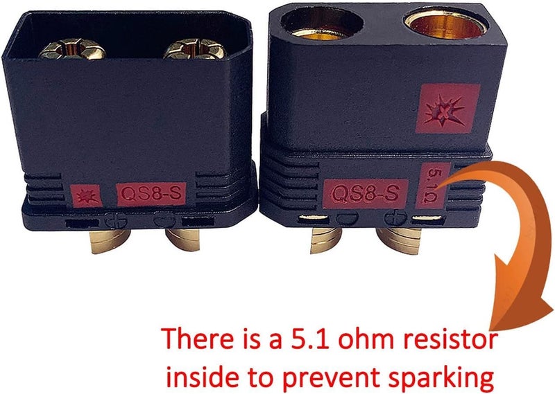 BABUVYA Qs8 Connector Male and Female High Current Antispark Connector Black Application with Remote Control Toys Drone Battery Charger Etc (3 Pairs) - Image 4